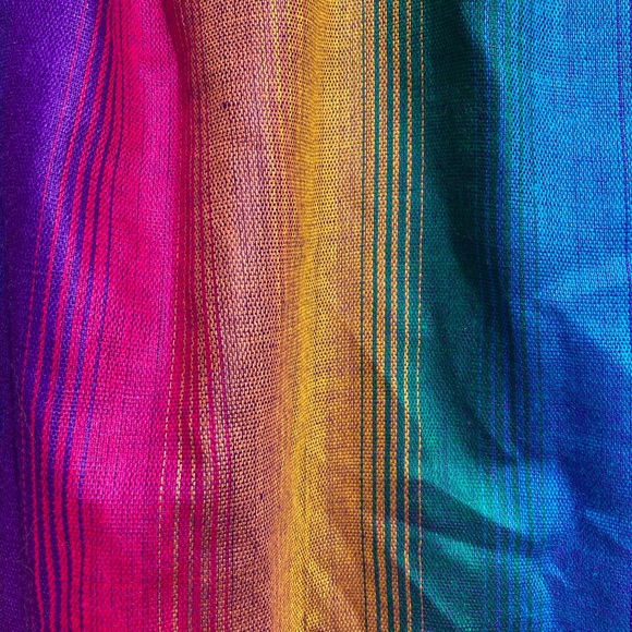 HANDMADE Scarf Handcrafted Wrap Shawl Beautiful Colorful Rainbow Lightweight - Picture 4 of 6